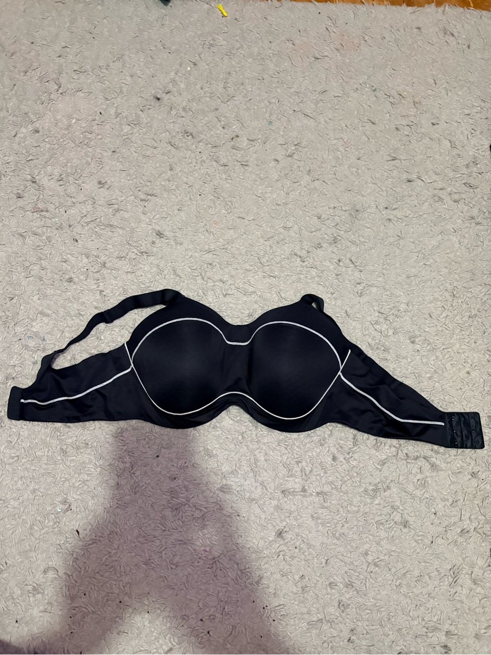 Ambrielle Black Underwire Bra with White Piping